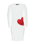 Love Moschino Chic Heart Pattern Knit Dress in White