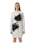 Love Moschino Elegant Embroidered Wool Blend Long Dress