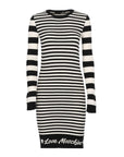 Love Moschino Elegant Striped Knit Dress with Long Sleeves