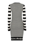 Love Moschino Elegant Striped Knit Dress with Long Sleeves