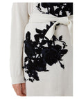 Love Moschino Elegant Embroidered Wool Blend Long Dress