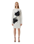 Love Moschino Elegant Embroidered Wool Blend Long Dress