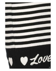 Love Moschino Elegant Striped Knit Dress with Long Sleeves