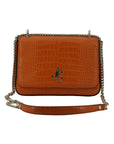 Jimmy Choo Amber Orange Leather Shoulder Bag