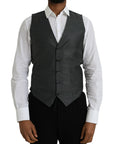 Dolce & Gabbana Gray Wool Formal Dress Waistcoat Vest