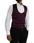Dolce & Gabbana Maroon Satin Silk Waistcoat Dress Formal Vest