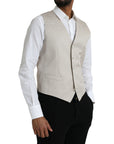 Dolce & Gabbana Off White Cotton Waistcoat Dress Formal Vest