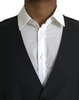 Dolce & Gabbana Black Wool Waistcoat Dress Formal Vest