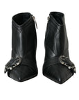 Dolce & Gabbana Black Devotion Quilted Buckled Boots Shoes