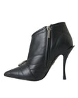 Dolce & Gabbana Black Devotion Quilted Buckled Boots Shoes