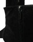 Dolce & Gabbana Black Suede Leather Ankle Heels Boots Shoes