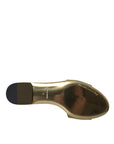 Dolce & Gabbana Green Crystal Jacquard Flats Sandals Shoes