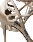Dolce & Gabbana Beige Leather Strappy Heels Sandals Shoes