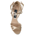 Dolce & Gabbana Beige Leather Strappy Heels Sandals Shoes
