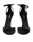 Dolce & Gabbana Black KEIRA Leather Heels Sandals Shoes