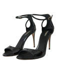 Dolce & Gabbana Black KEIRA Leather Heels Sandals Shoes