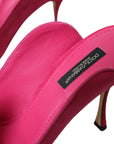 Dolce & Gabbana Fuchsia Suede Leather Mules Sandals Shoes