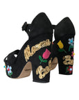 Dolce & Gabbana Black Suede Ankle Strap Heels Sandals Shoes