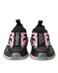 Dolce & Gabbana Black Pink Slip On Sorrento Sneakers Shoes