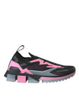 Dolce & Gabbana Black Pink Slip On Sorrento Sneakers Shoes