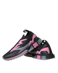 Dolce & Gabbana Black Pink Slip On Sorrento Sneakers Shoes