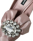 Dolce & Gabbana Pink Satin Crystal High Heels Pumps Shoes