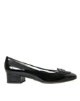Dolce & Gabbana Black Patent Leather Block Heels Pumps Shoes