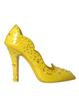 Dolce & Gabbana Yellow Crystal CINDERELLA Heels Pumps Shoes