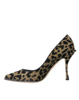 Dolce & Gabbana Black Gold Leopard Lurex Heels Pumps Shoes