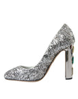 Dolce & Gabbana Silver Sequin Embellished Heels Pumps Shoes