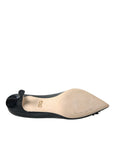 Dolce & Gabbana Black Leather BOOM Patch Heels Pumps Shoes