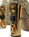 Dolce & Gabbana Gold Sequin Crystal Heels Pumps Shoes