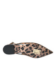 Dolce & Gabbana Brown Leopard Exotic Skin Slingback Shoes