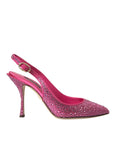 Dolce & Gabbana Pink Slingbacks Crystal Pumps Shoes