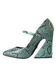 Dolce & Gabbana Aqua Python Leather Mary Jane Pumps Shoes