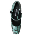 Dolce & Gabbana Aqua Python Leather Mary Jane Pumps Shoes