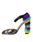 Dolce & Gabbana Multicolor Sequin Crystal Mary Jane Shoes