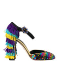 Dolce & Gabbana Multicolor Sequin Crystal Mary Jane Shoes