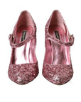 Dolce & Gabbana Pink Sequin Mary Jane Pumps High Heels Shoes