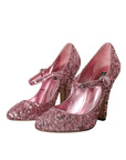 Dolce & Gabbana Pink Sequin Mary Jane Pumps High Heels Shoes