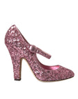 Dolce & Gabbana Pink Sequin Mary Jane Pumps High Heels Shoes