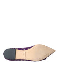 Dolce & Gabbana Purple Taormina Lace Crystal Loafers Shoes