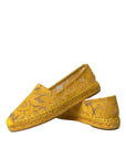 Dolce & Gabbana Yellow Taormina Lace Espadrille Loafers Flats Shoes