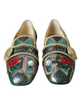 Dolce & Gabbana Multicolor Jacquard Embellished Loafers Shoes