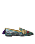 Dolce & Gabbana Multicolor Jacquard Embellished Loafers Shoes