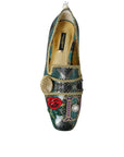 Dolce & Gabbana Multicolor Jacquard Embellished Loafers Shoes