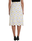 Dolce & Gabbana White Floral Pencil Straight Lace Skirt