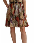 Dolce & Gabbana Beige Floral Sleeveless Round Neck Mini Dress