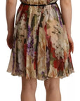 Dolce & Gabbana Beige Floral Sleeveless Round Neck Mini Dress