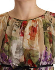 Dolce & Gabbana Beige Floral Sleeveless Round Neck Mini Dress